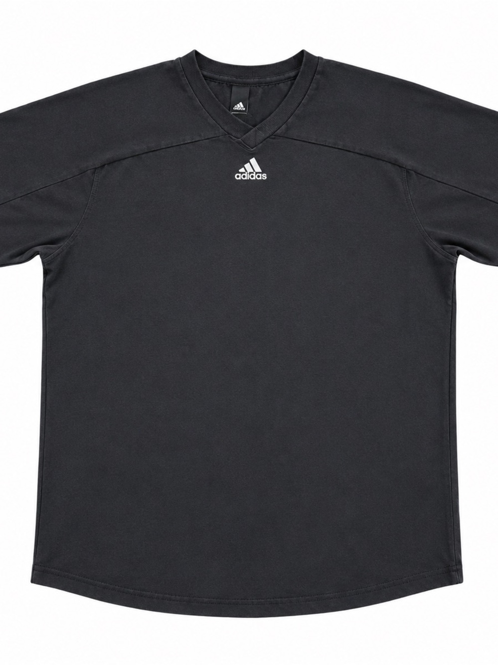 Adidas Mens Large Black Performance T-Shirt 3 Stripes Logo Athletic Tee